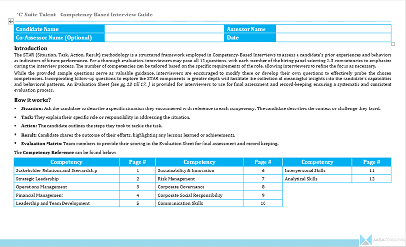 ‘C’ Suite Talent Competency Based Interview Guide - Image 3