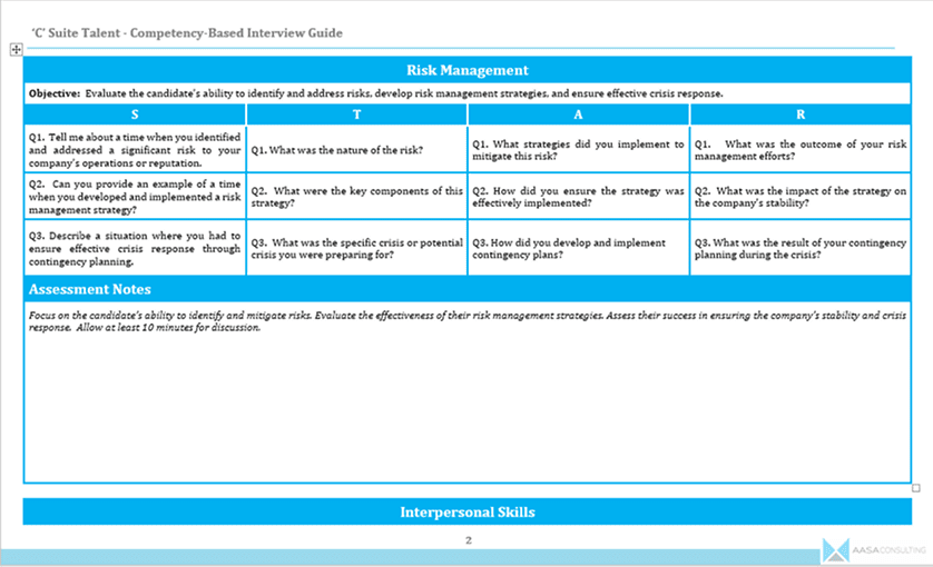 ‘C’ Suite Talent Competency Based Interview Guide - Image 4