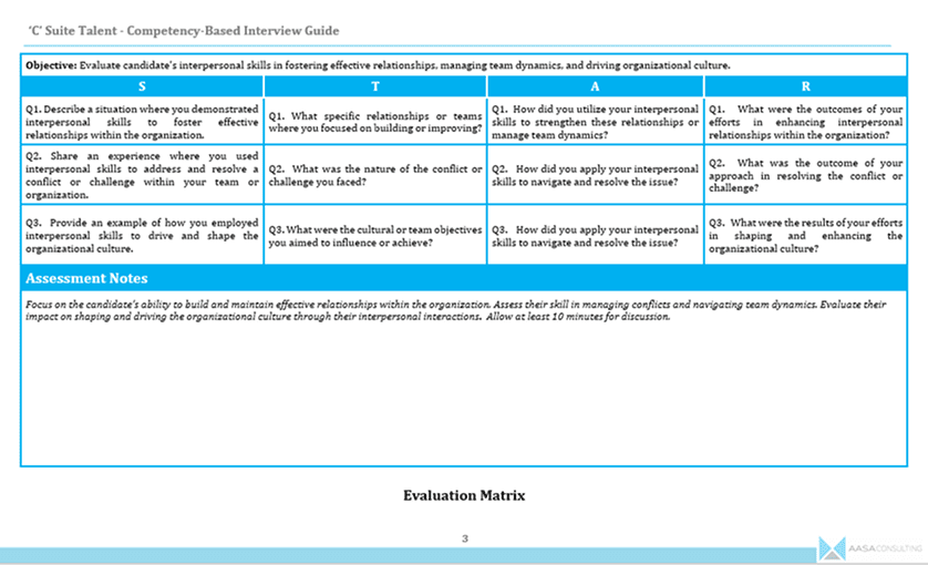 ‘C’ Suite Talent Competency Based Interview Guide - Image 5