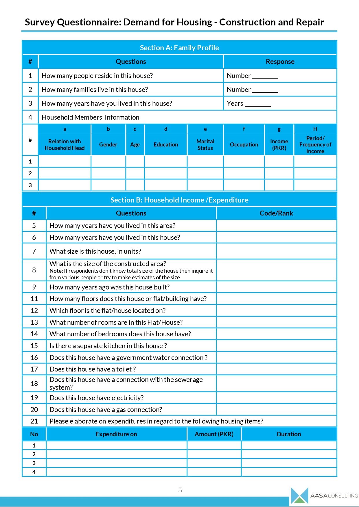 Survey Questionnaire: Demand for Housing - Construction and Repair - Image 3