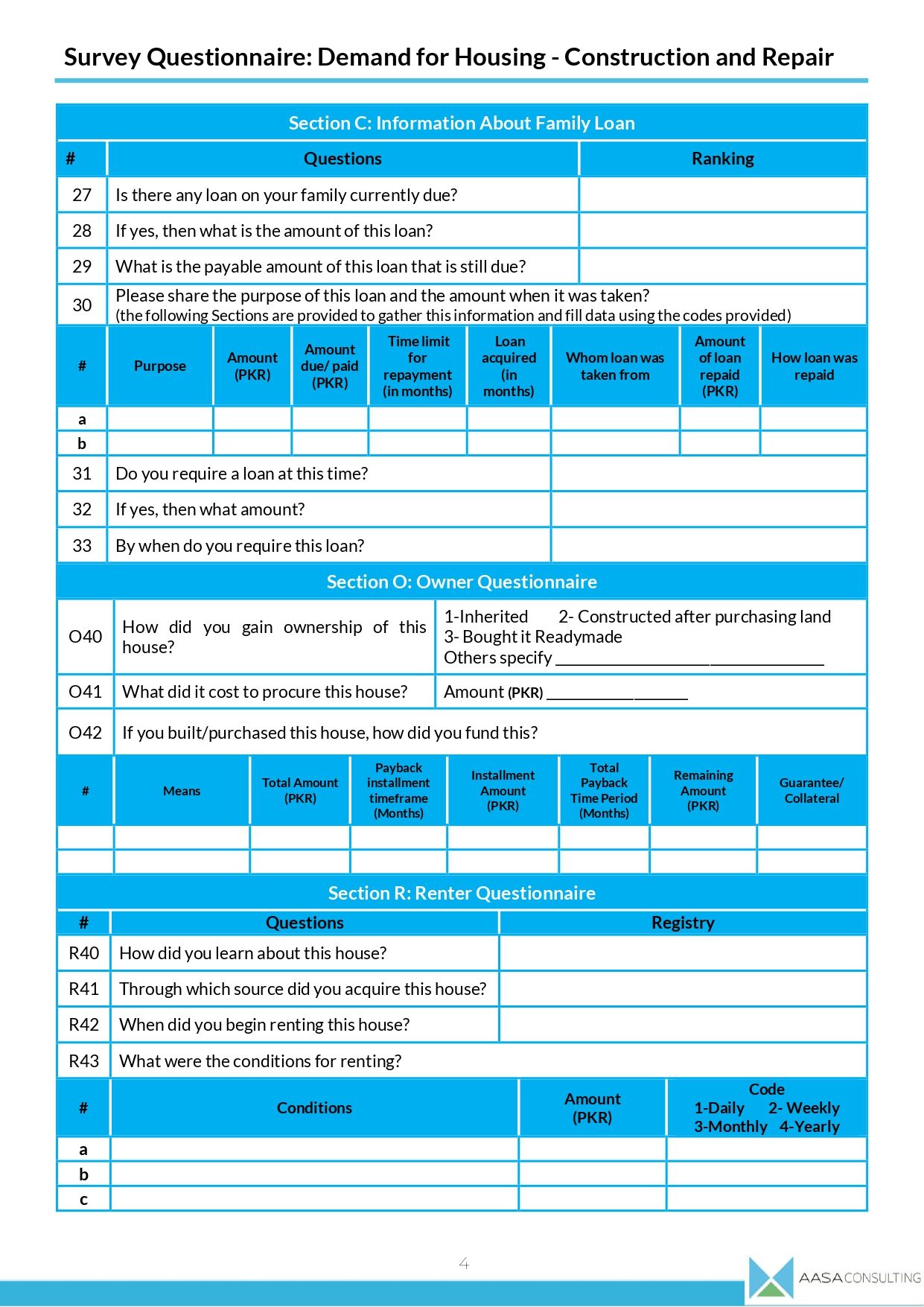 Survey Questionnaire: Demand for Housing - Construction and Repair - Image 4